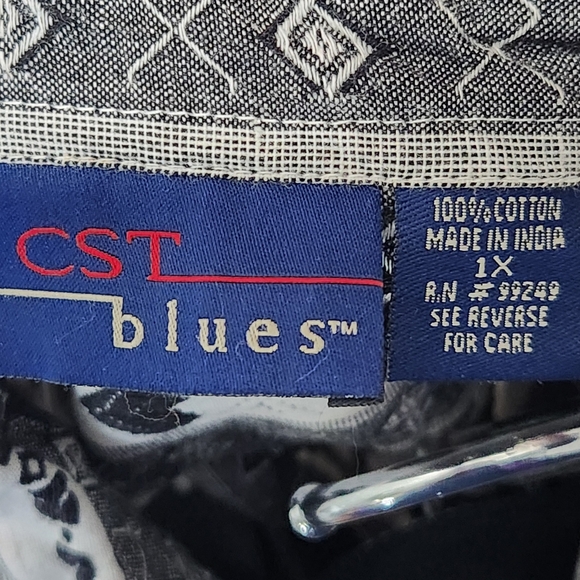 CST Blues Vintage 90s Whimsygoth Black Heart 100% Cotton Button Down Shirt - Picture 2 of 9